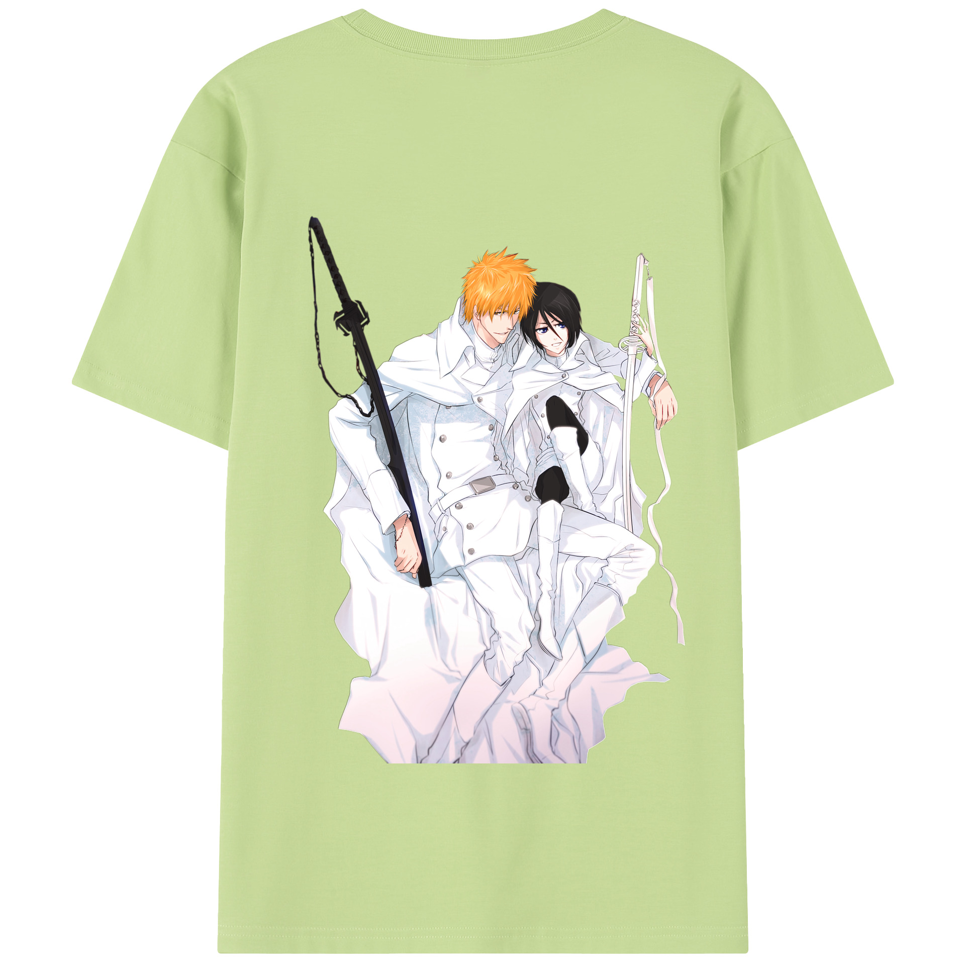 （画像用） ブリーチ 黒崎一護（くろさき いちご）BLEACH Kurosaki Ichigo 綿100％半袖Tシャツ（背面プリント）
